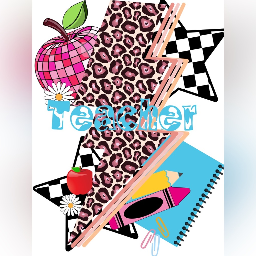 Colorful Teacher Graphic Design digital image